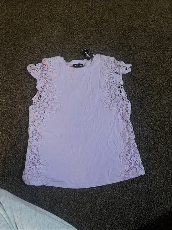 Express Tops - Express Lavender Lace-Trim Sleeveless Camisole